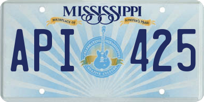 MS license plate API425