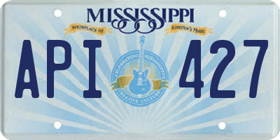 MS license plate API427