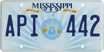 MS license plate API442