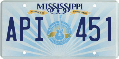 MS license plate API451