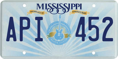 MS license plate API452