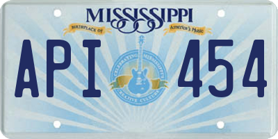 MS license plate API454