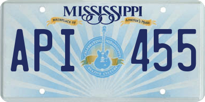 MS license plate API455
