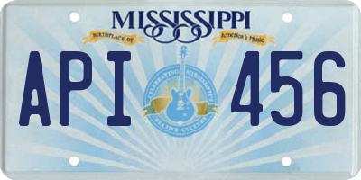 MS license plate API456