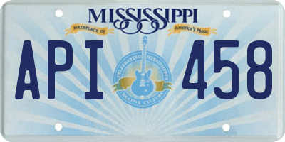 MS license plate API458
