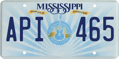 MS license plate API465