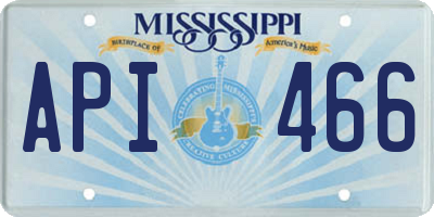 MS license plate API466