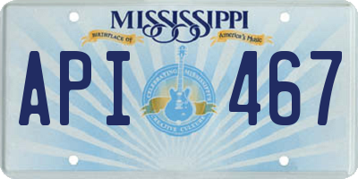 MS license plate API467