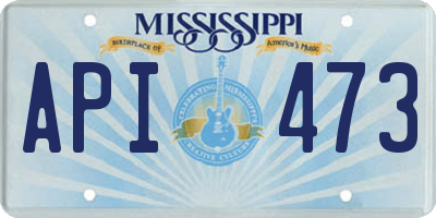 MS license plate API473