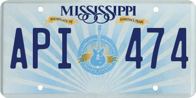 MS license plate API474