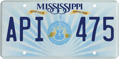 MS license plate API475