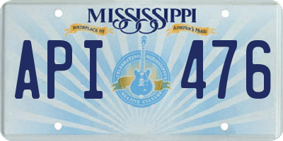 MS license plate API476