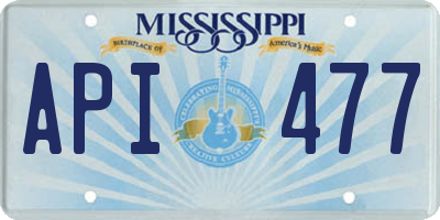 MS license plate API477