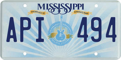 MS license plate API494