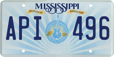 MS license plate API496