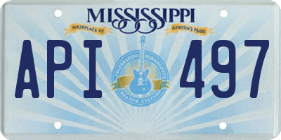 MS license plate API497
