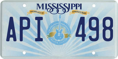 MS license plate API498