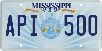 MS license plate API500