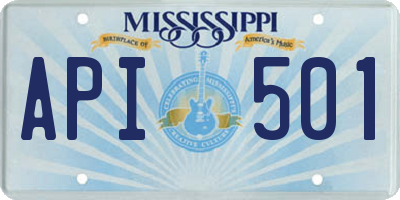MS license plate API501