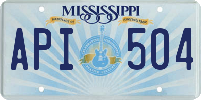 MS license plate API504