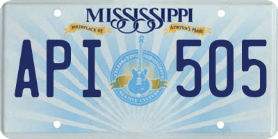MS license plate API505