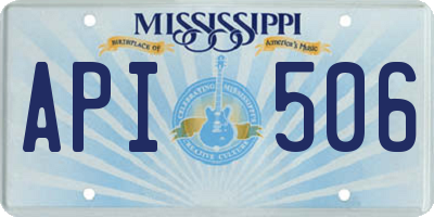 MS license plate API506
