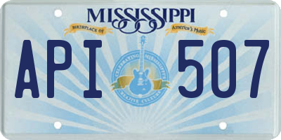 MS license plate API507