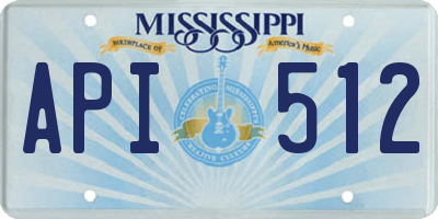 MS license plate API512