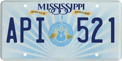 MS license plate API521