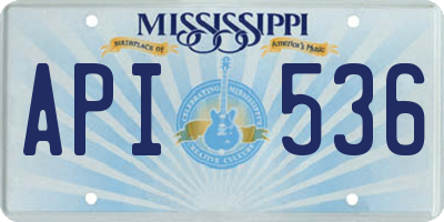 MS license plate API536