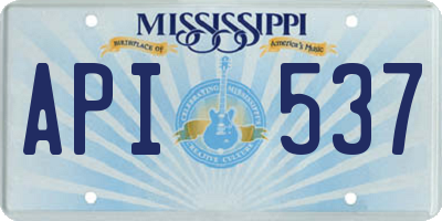 MS license plate API537