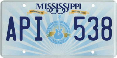MS license plate API538