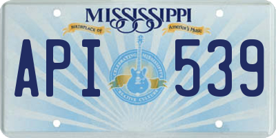 MS license plate API539