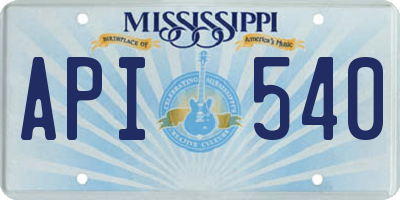 MS license plate API540