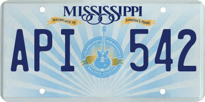 MS license plate API542