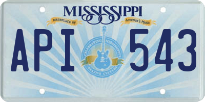 MS license plate API543