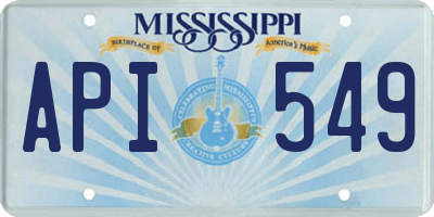 MS license plate API549