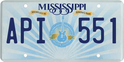 MS license plate API551