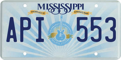 MS license plate API553