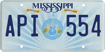 MS license plate API554