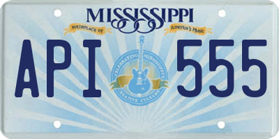 MS license plate API555