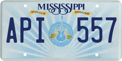 MS license plate API557