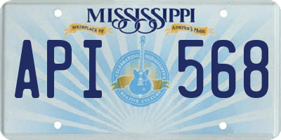 MS license plate API568