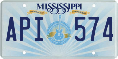 MS license plate API574