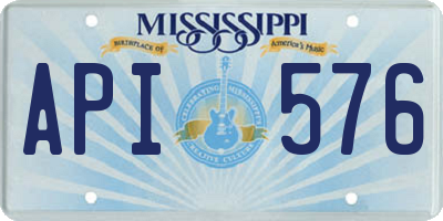 MS license plate API576
