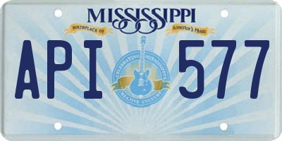 MS license plate API577