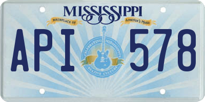 MS license plate API578
