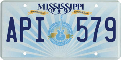 MS license plate API579
