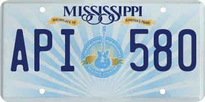 MS license plate API580