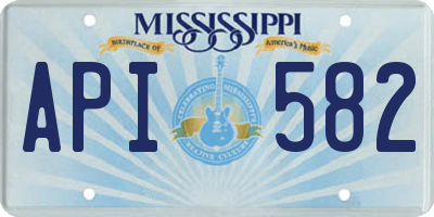 MS license plate API582